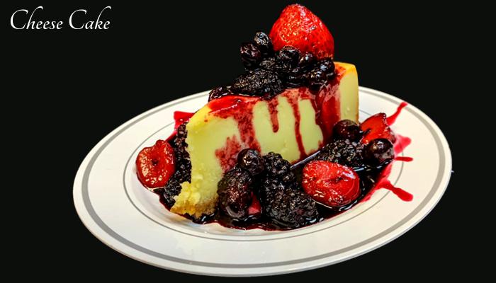 Cheesecake on Restaurant Menu at Three Sisters Tavern and Grill