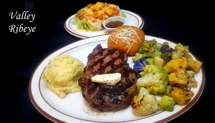 Valley Ribeye Steak on Restaurant Menu at Three Sisters Tavern and Grill