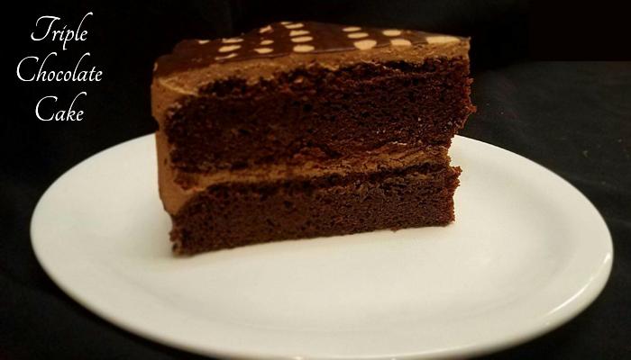 Triple Chocolate Cake on Restaurant Menu at Three Sisters Tavern and Grill