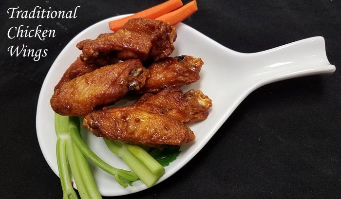 Traditional Chicken Wings on Restaurant Menu at Three Sisters Tavern and Grill