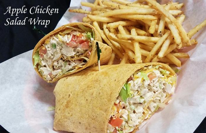 Apple Chicken Salad Wrap on Restaurant Menu at Three Sisters Tavern and Grill